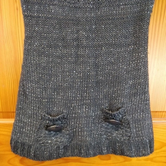 Chaudry Sweater Blue Knit Pockets Chunky Toggle Tunic Dress small - Picture 4 of 7